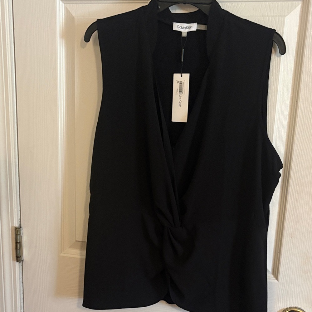 Calvin Klein Black Twist Front Blouse
